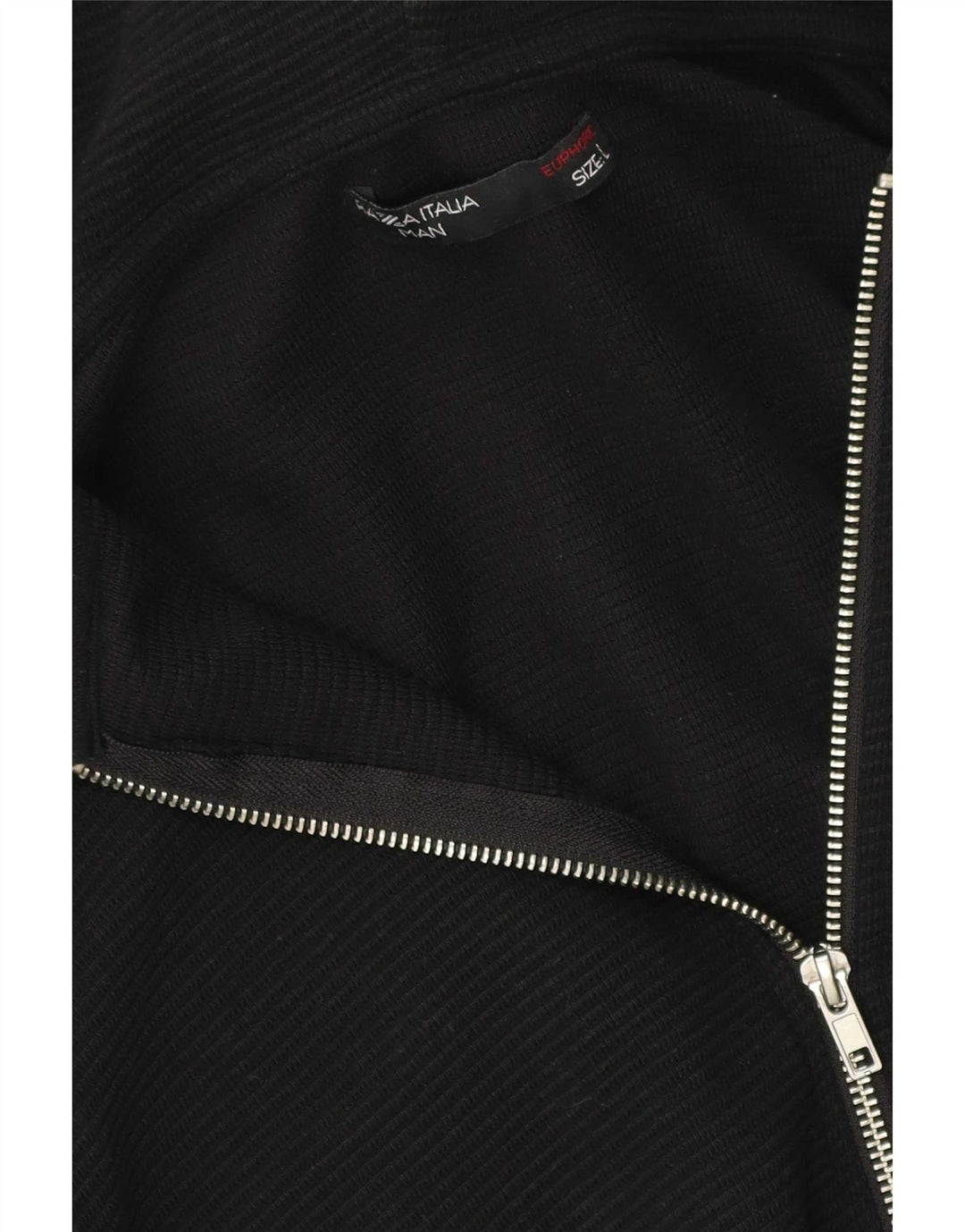 PIAZZA ITALIA Mens Regular Fit Zip Hoodie Sweater Large Black