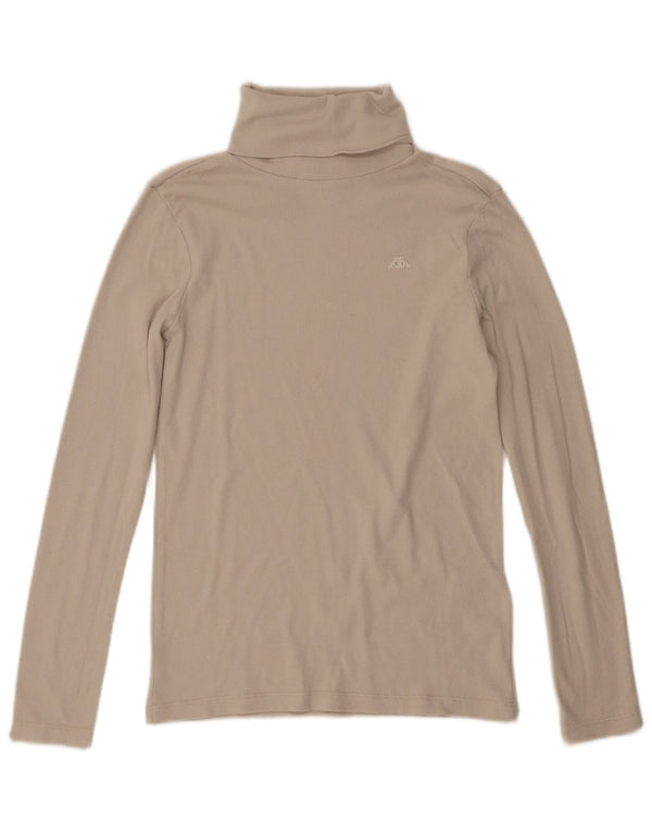 Top Kappa da donna a maniche lunghe UK 10 piccolo in cotone beige