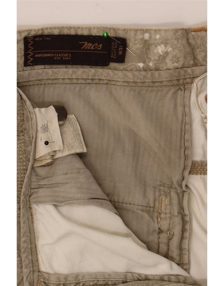 Marlboro Classics Mens Bermuda Shorts W31 Medium Beige Cotton