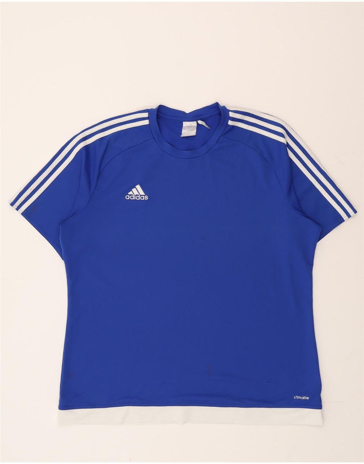 Adidas Mens Climalite T-Shirt Top XL Blue Colourblock Polyester