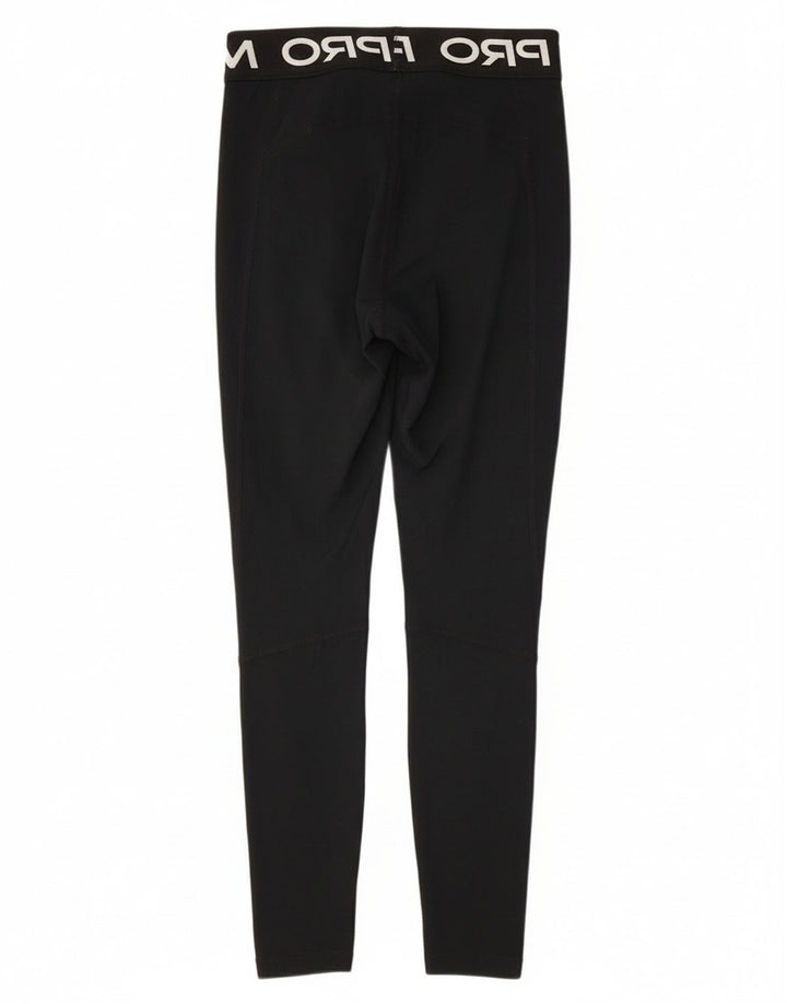 Nike Dame Grafiske Leggings UK 8 Small Black Polyester