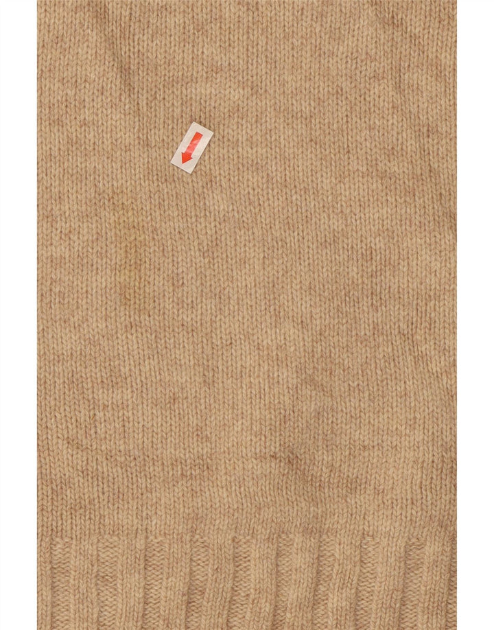 Levi's Mens V-Neck Jumper Sweater Medium Beige Wool