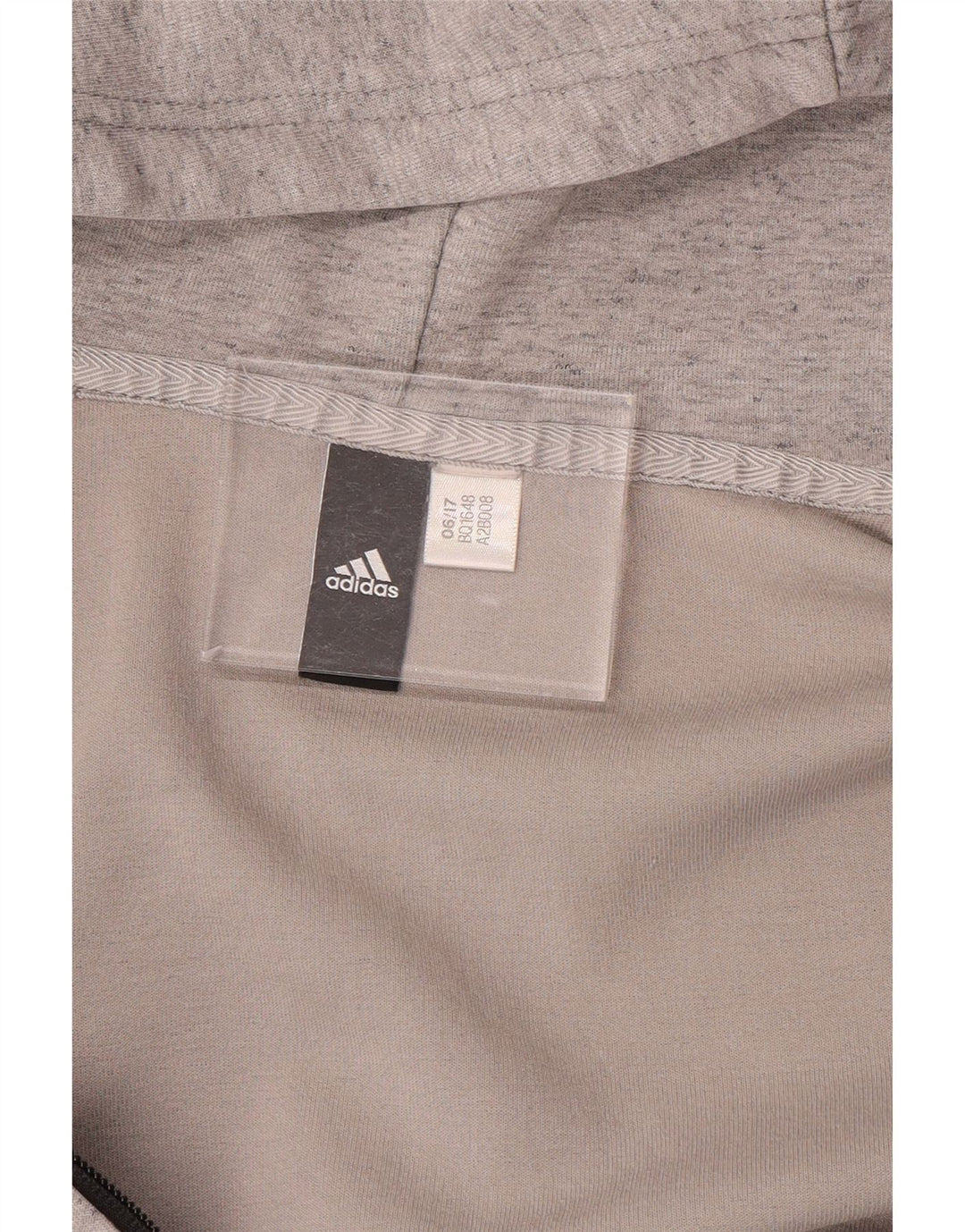 ADIDAS Mens Zip Hoodie Sweater Large Grey Flecked