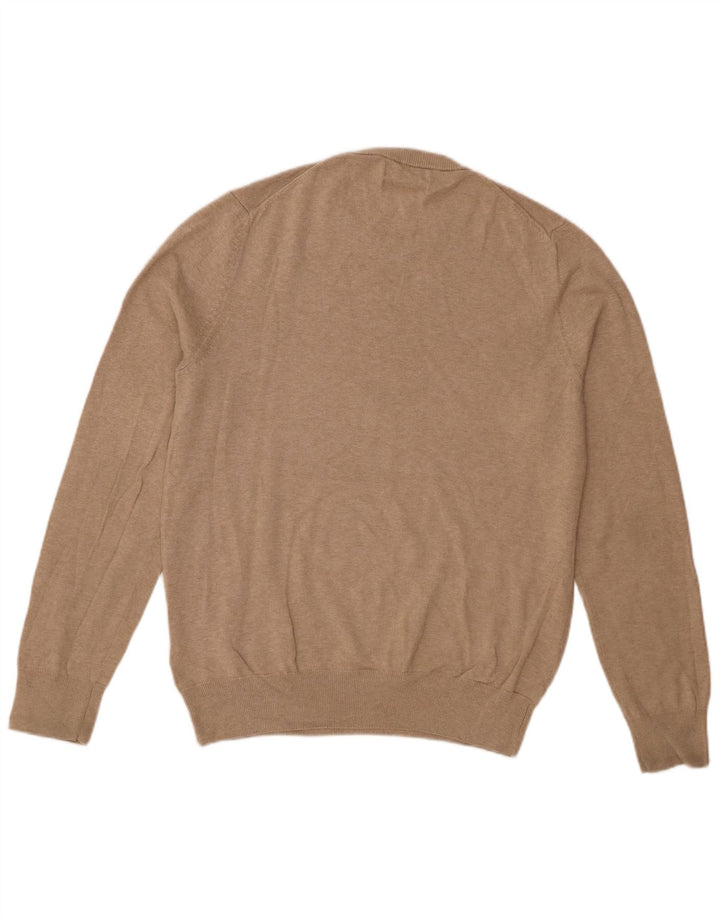 Marks & Spencer Herren-Pullover mit Rundhalsausschnitt, mittelbeige Baumwolle