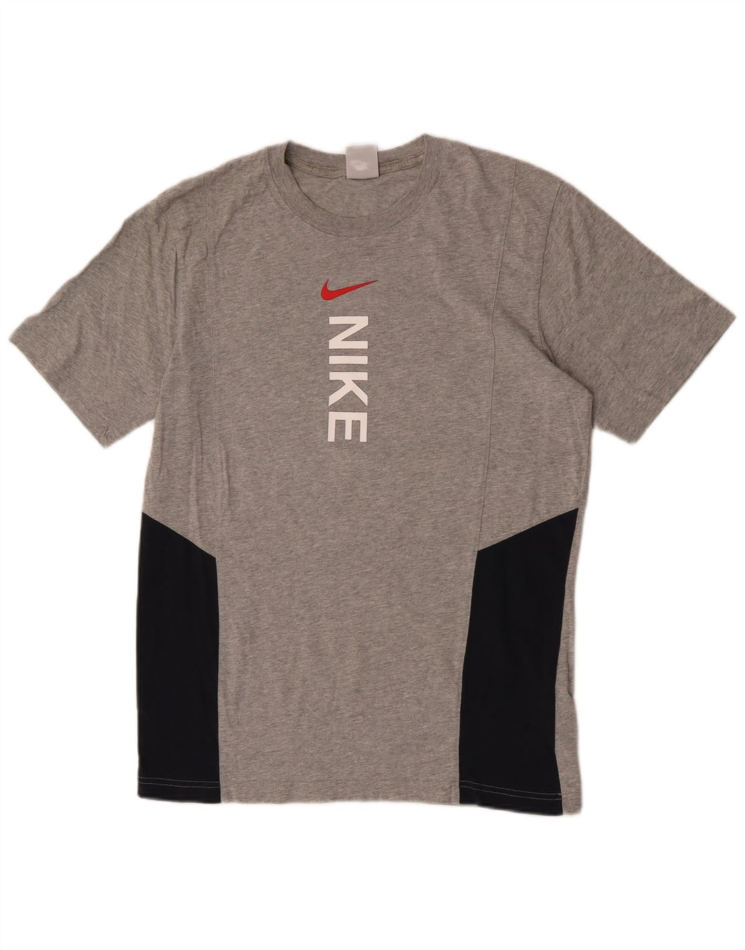 Nike Mens Graphic T-Shirt Top Medium Grey Colourblock Cotton