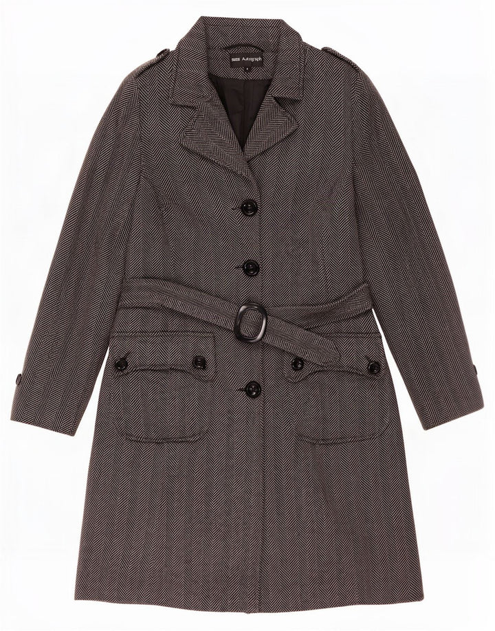Marks & Spencer Abrigo autógrafo para mujer UK 8 Small Lana en espiga gris