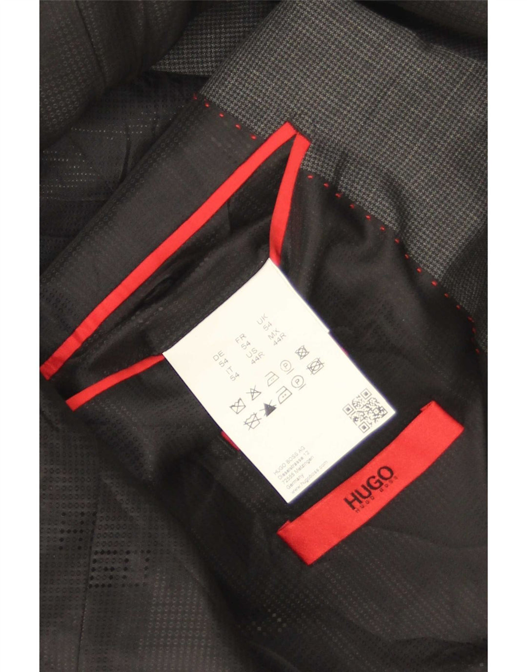 Hugo Boss Veste blazer à 2 boutons pour homme EU 54 2XL Gris pied-de-poule