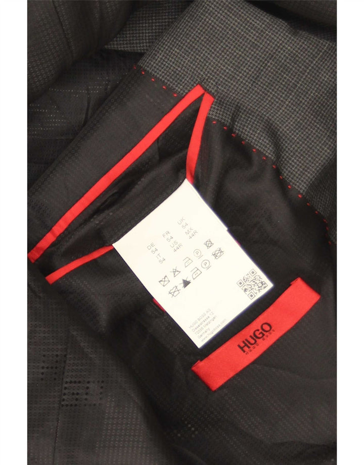 Hugo Boss Veste blazer à 2 boutons pour homme EU 54 2XL Gris pied-de-poule