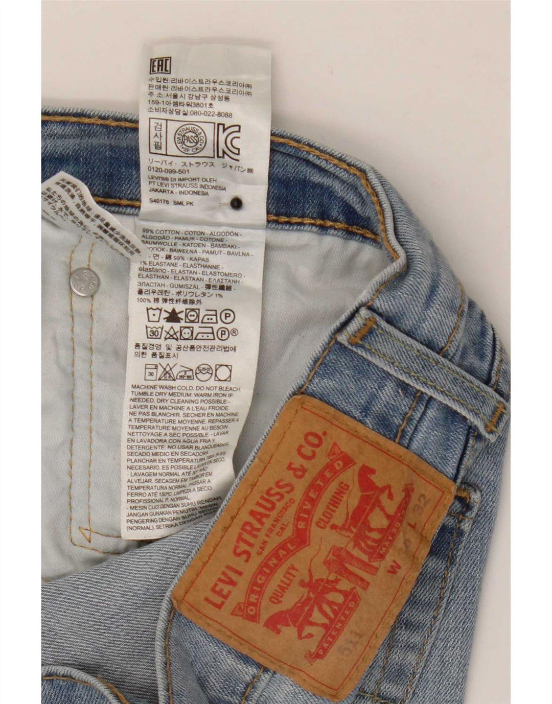 Levi's Herren 511 Slim Jeans W36 L32 Blaue Baumwolle