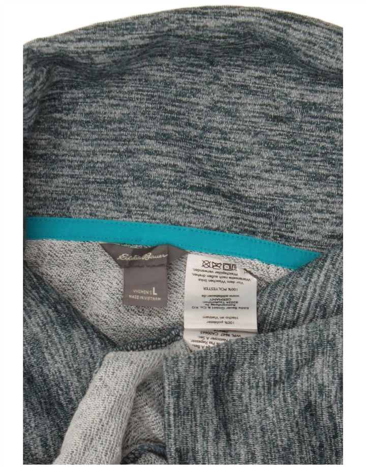 Eddie Bauer Womens Tracksuit Top Jacket UK 16 Large Blue Flecked Polyester