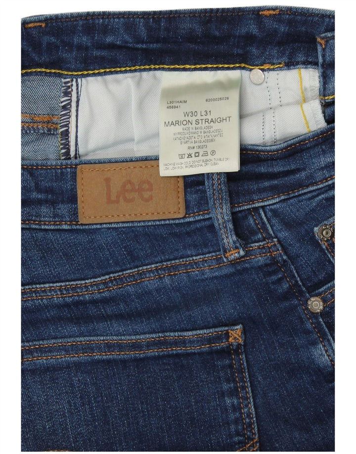 LEE Womens Marion Straight Jeans W30 L31 Blue Cotton