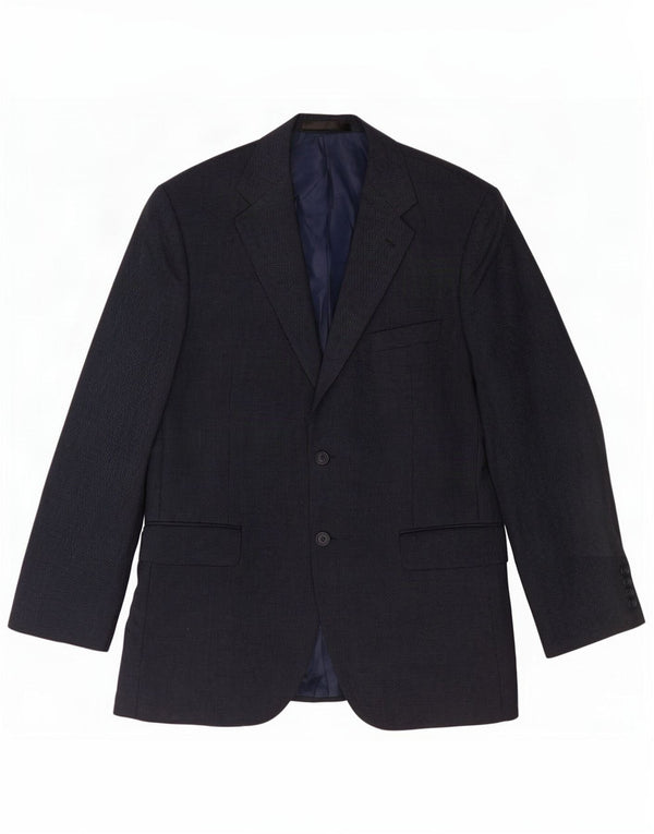 Marks & Spencer Mens 2 Button Blazer Jacket UK 42 Large Navy Blue New Wool