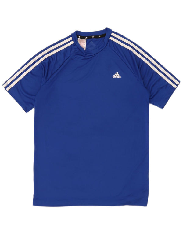 Adidas Boys Aeroready T-Shirt Top 15-16 Years Blue Polyester