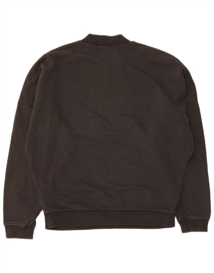 Calvin Klein Womens Oversized Sweatshirt Jumper UK 10 Small Black Cotton