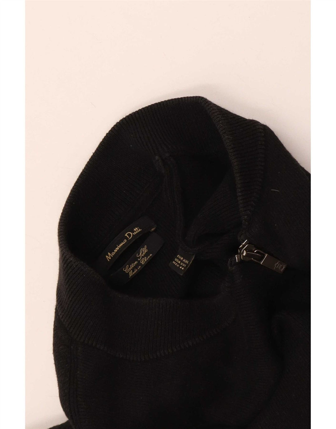Massimo Dutti Herren Strickjacke 2XL Schwarz Baumwolle
