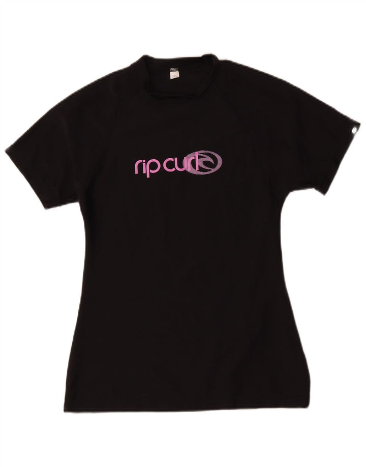 T-shirt grafica da donna Rip Curl Top US 12 Large nera in poliammide