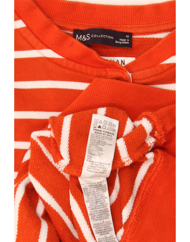 Marks & Spencer Dame Sweatshirt Jumper UK 14 Medium Orange Stribet