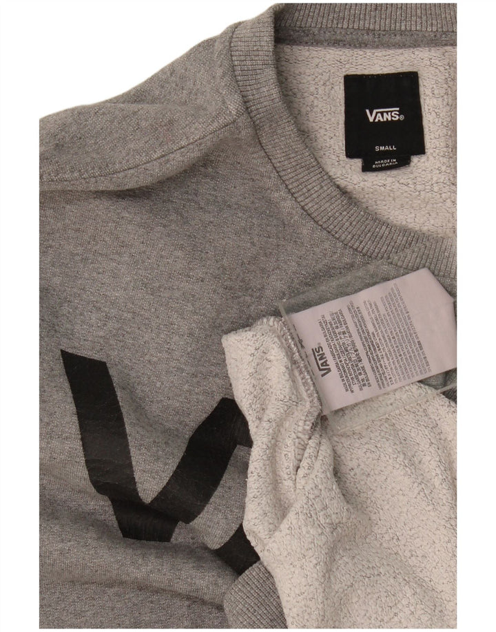 Vans Mens Graphic Sweatshirt Jumper Small Grey Flecked Cotton