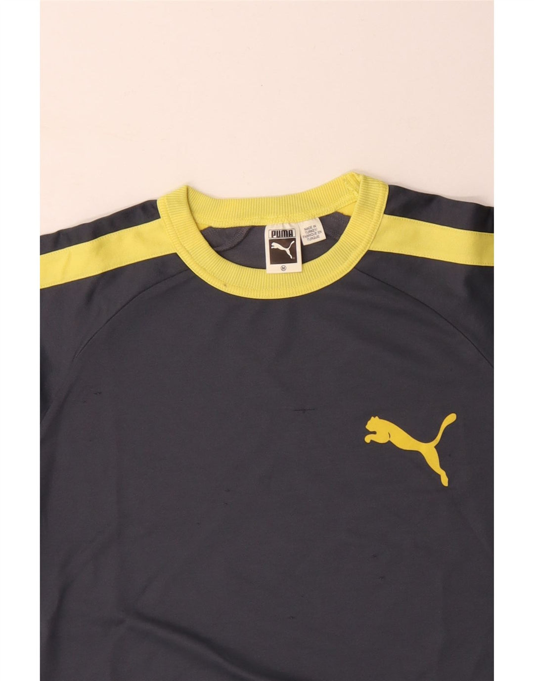 Camiseta PUMA para hombre Top gris medio de algodón con bloques de color