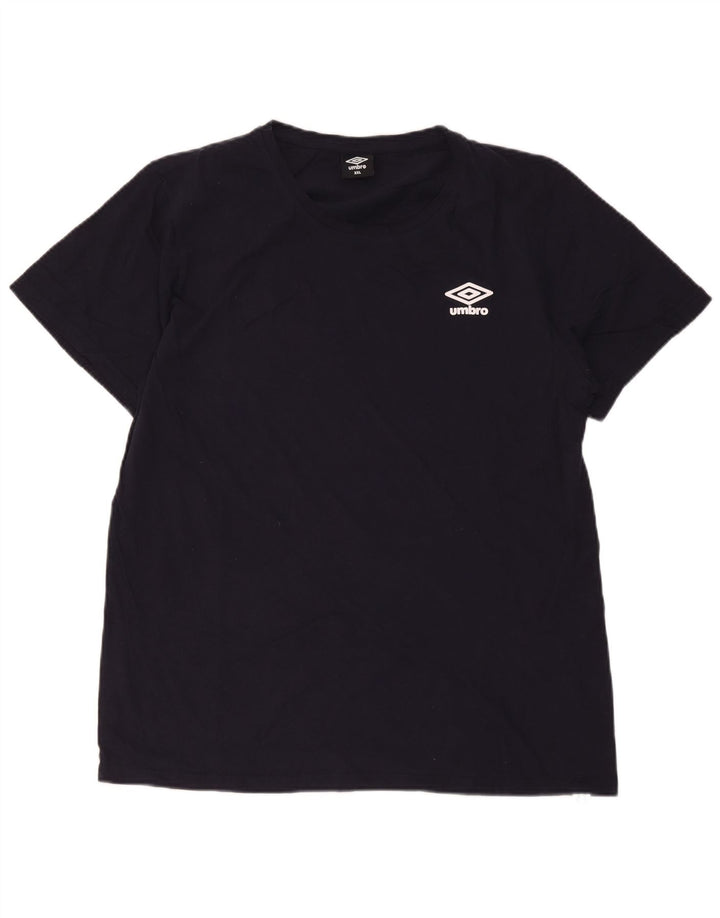 Umbro Mens T-Shirt Top 2XL Navy Blue Cotton