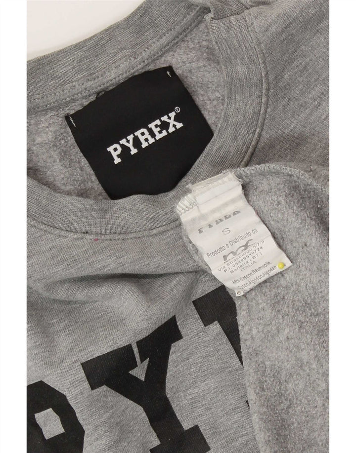 Pyrex Sweat-shirt graphique pour femme UK 10 Petit coton gris