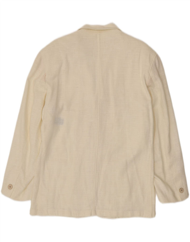 Picdor Mens 3 Button Blazer Jacket EU 48 Medium White Cotton