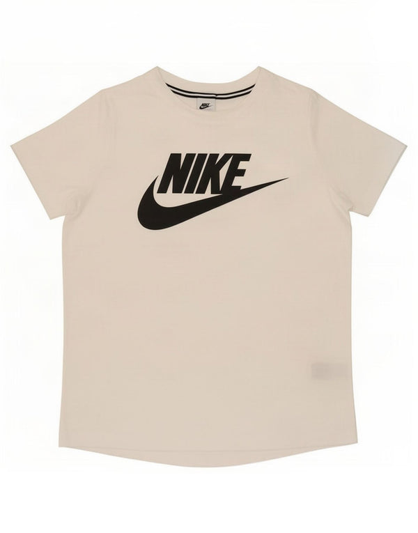 Nike - T-shirt grafica oversize da donna, taglia UK 16, grande, in poliestere bianco