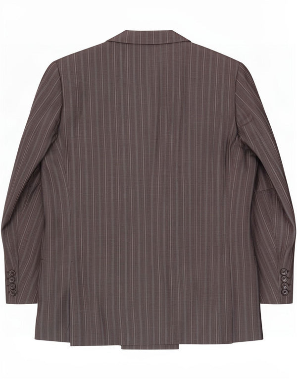 Vintage Blazer croisé pour homme IT 48 Soie à fines rayures gris moyen