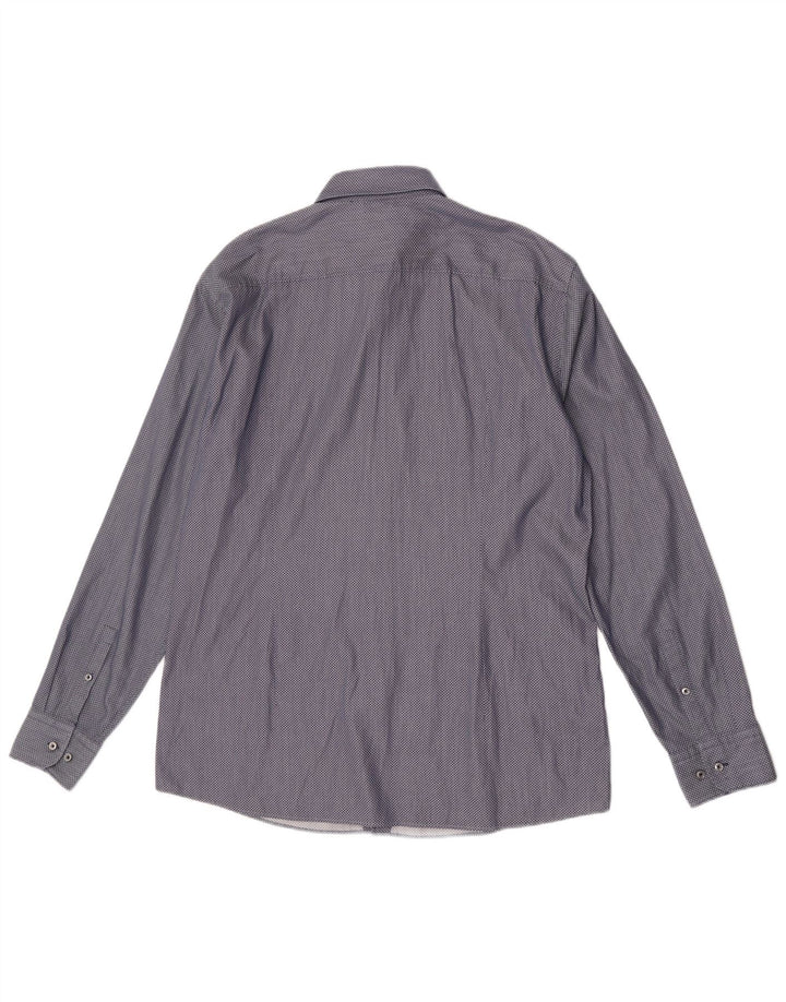 Hugo Boss Mens Slim Fit Shirt Size 17 43 XL Blue Check