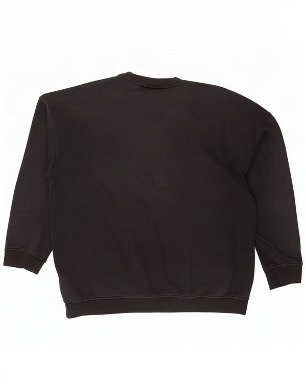 Felpa grafica da uomo Adidas Maglione grande cotone nero