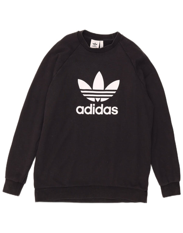 Adidas Mens Graphic Sweatshirt Jumper Large Black Cotton