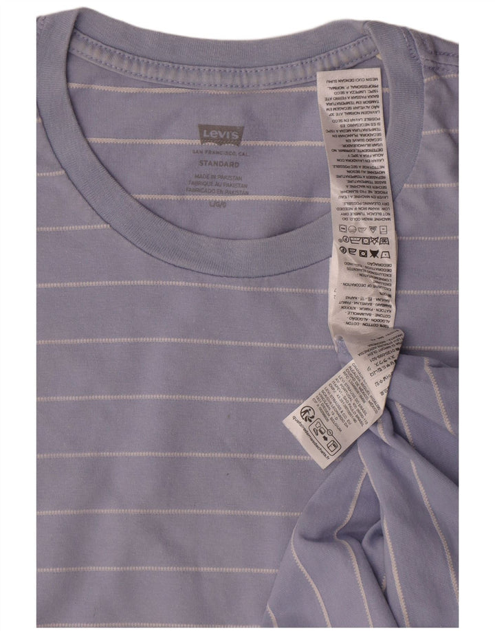Levi's Mens Standard T-Shirt Top Large Blue Striped Cotton