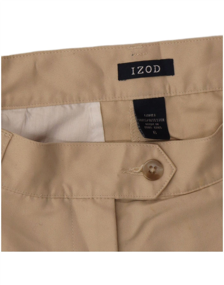 IZOD Womens Pegged Chino Shorts US 6 Medium W28  Beige Polyester