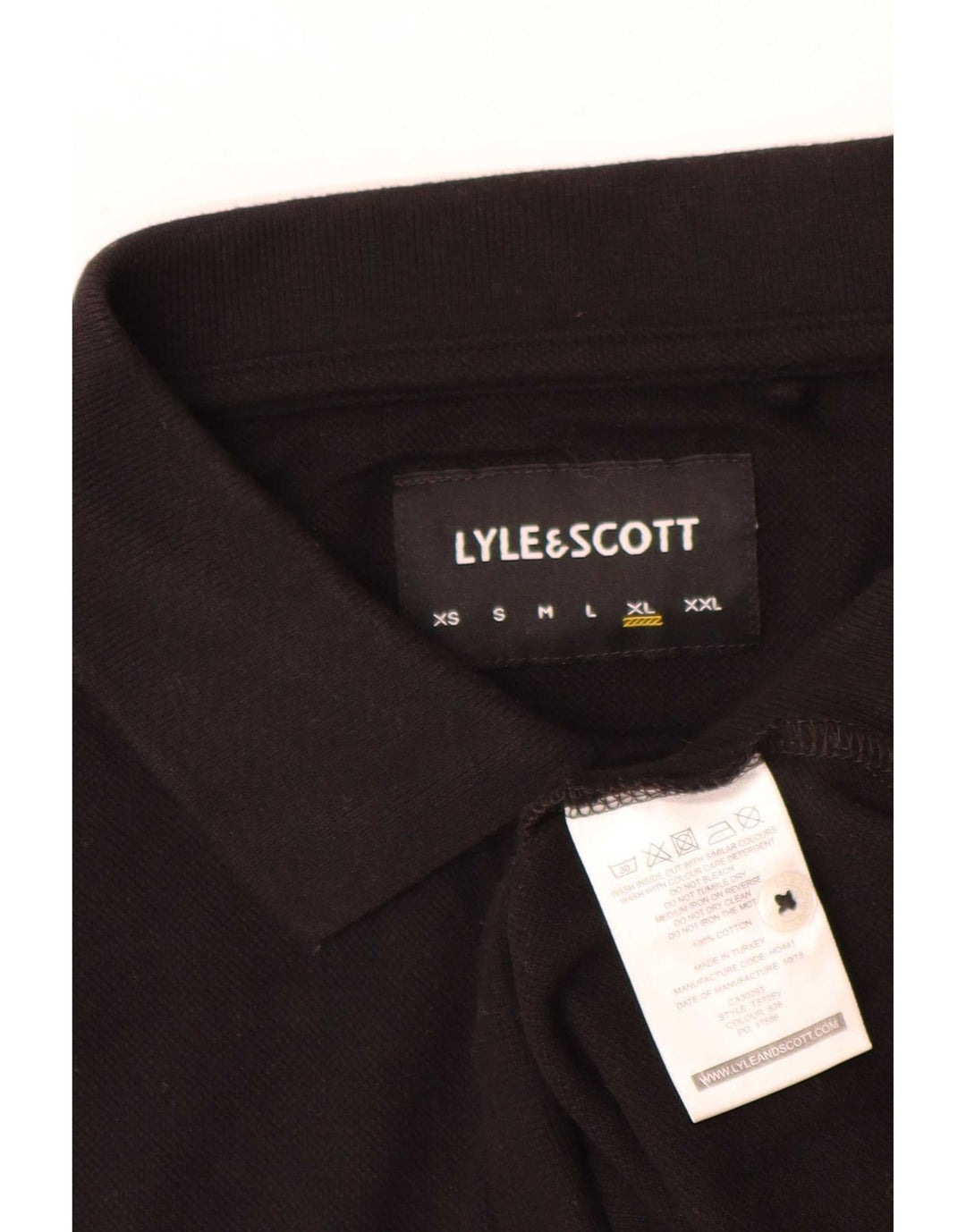 Polo da uomo Lyle & Scott XL in cotone nero