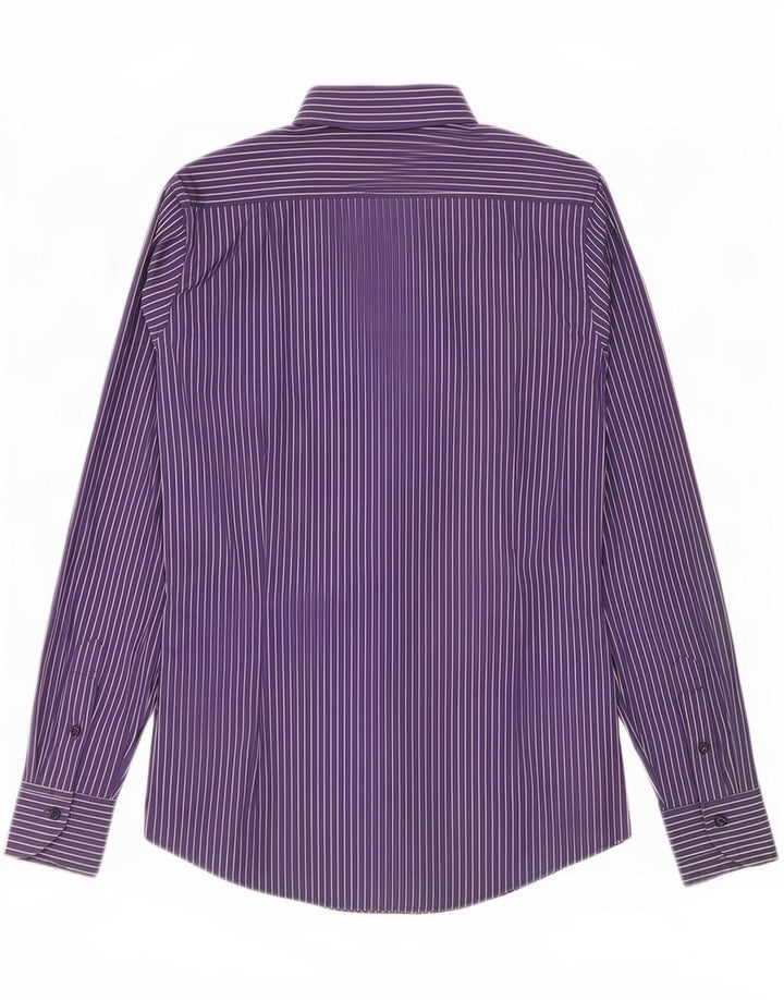 Camicia Benetton Uomo Gessato Medio Blu Navy