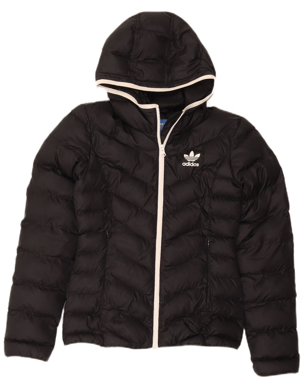 Giacca imbottita con cappuccio da donna Adidas UK 6 XS poliestere nero