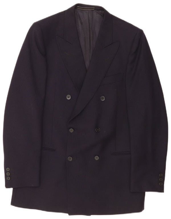 Facis Chaqueta tipo blazer con doble botonadura para hombre IT 50 Large Lana azul marino
