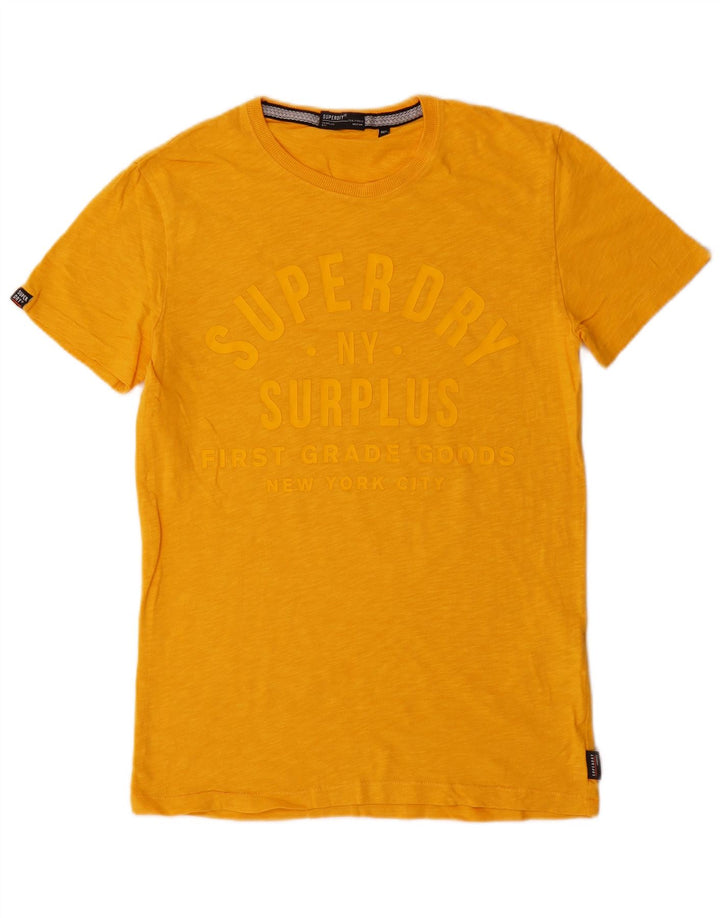 T-shirt grafica da uomo Superdry Top in cotone mélange giallo medio