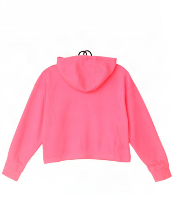 Zara Pull à capuche zippé surdimensionné pour femme UK 14 Polyester rose moyen
