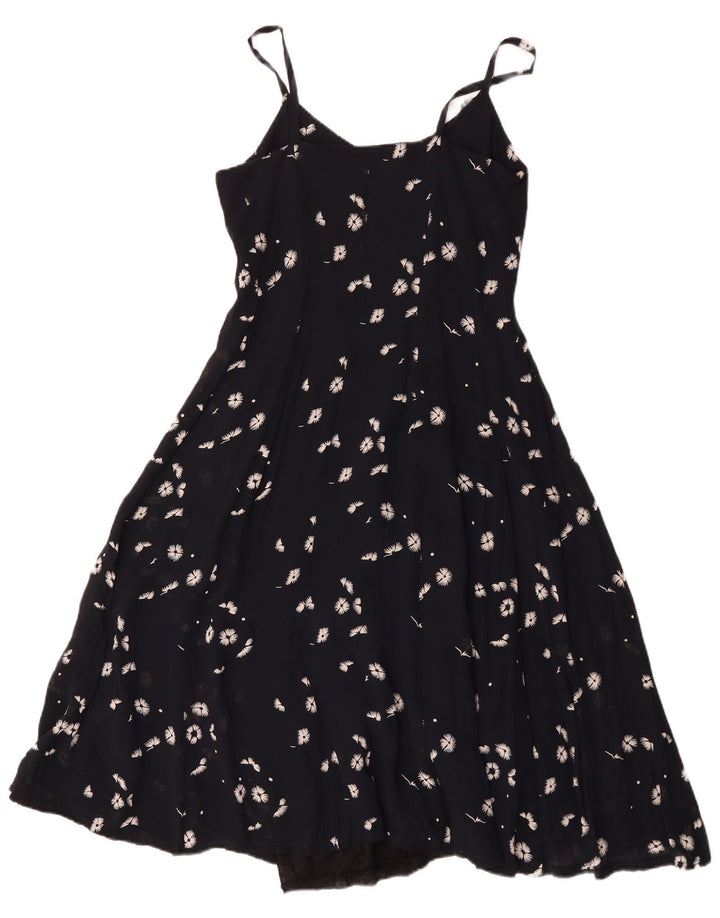 Artisan Womens Slip Dress UK 12 Medium Black Floral