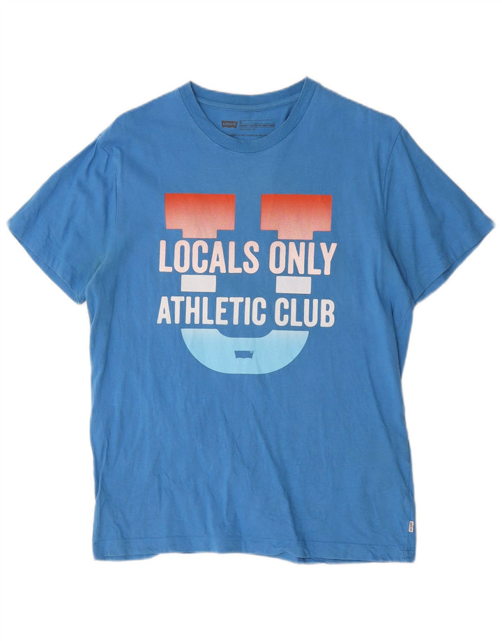 Levi's Mens Standard Fit Graphic T-Shirt Top Medium Blue Cotton