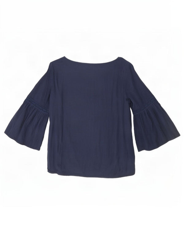 Camicetta da donna con maniche a 3/4 Benetton Top UK 12 Viscosa media blu navy