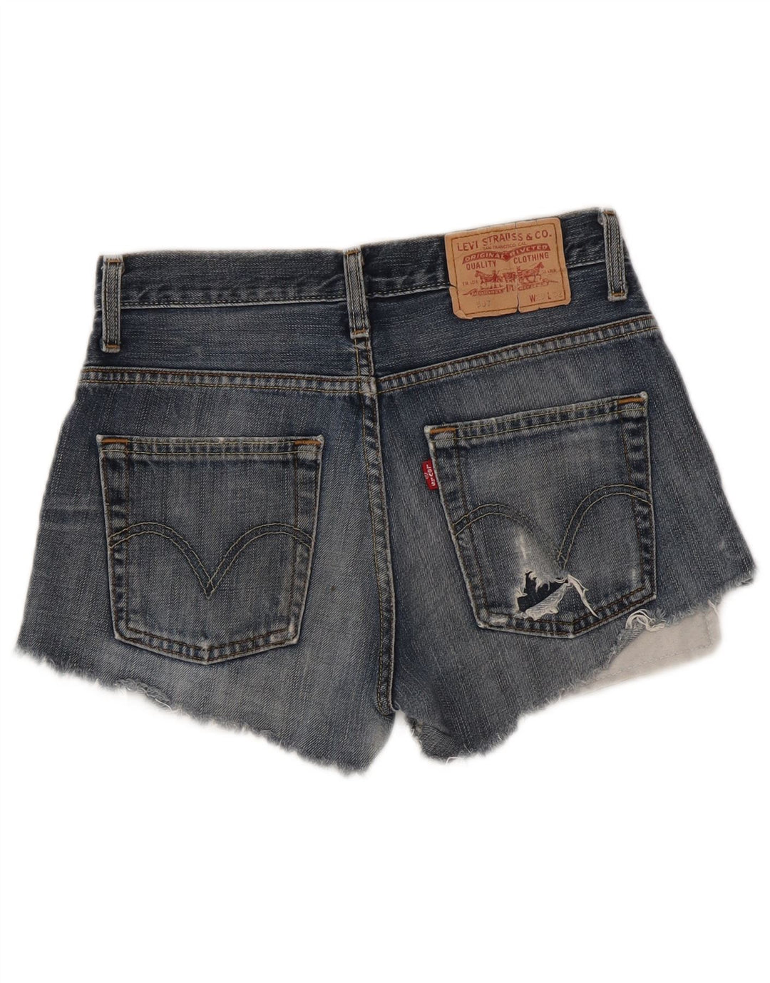 Levi's Womens 507 Denim Shorts W29 Medium Blue Cotton