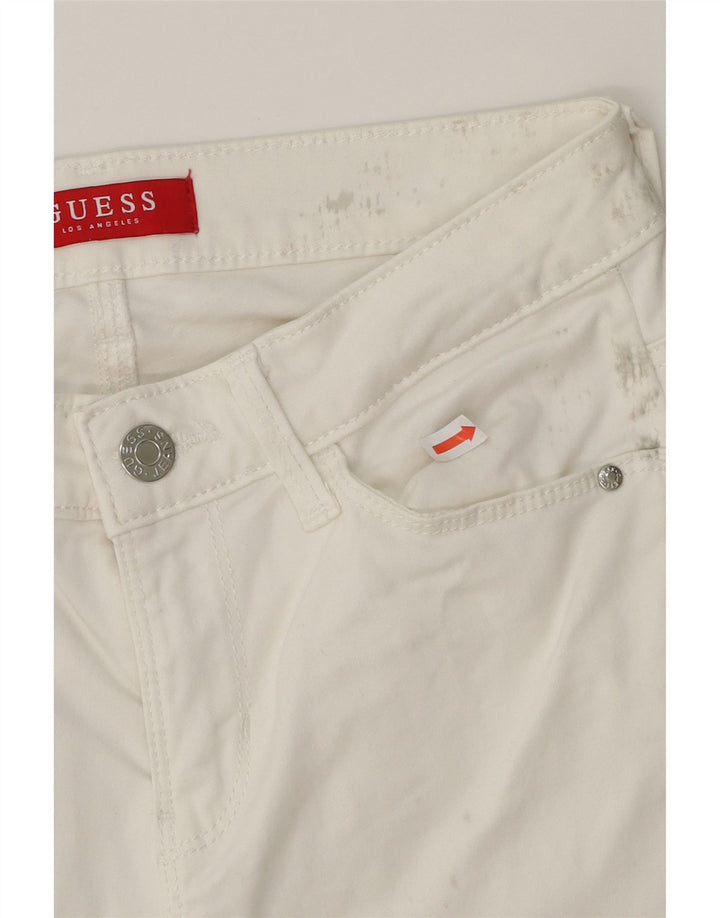 GUESS Womens Slim Capri Trousers W27 L23 White Cotton Vintage Guess and Second-Hand Guess from Messina Hembry 
