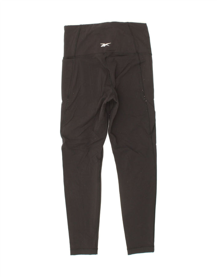 REEBOK Womens Leggings UK 8 Small Black Polyester Vintage Reebok and Second-Hand Reebok from Messina Hembry 