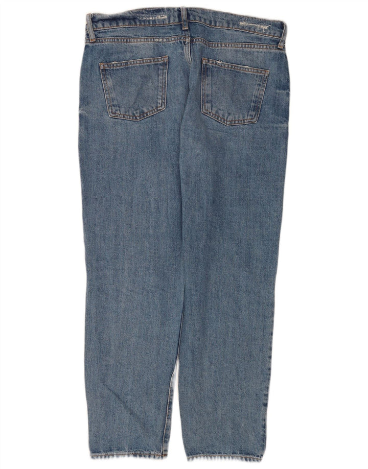 Zara Dame Straight Jeans EU 40 Medium W30 L26 Blå Bomuld