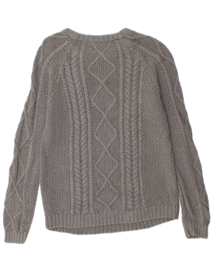 Zara Womens Boat Neck Jumper Sweater UK 14 Large Grey