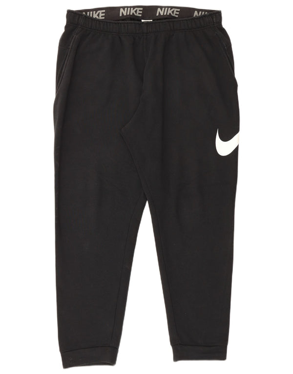 Nike Womens Dri Fit Graphic Tracksuit Trousers Joggers UK 20 2XL Black