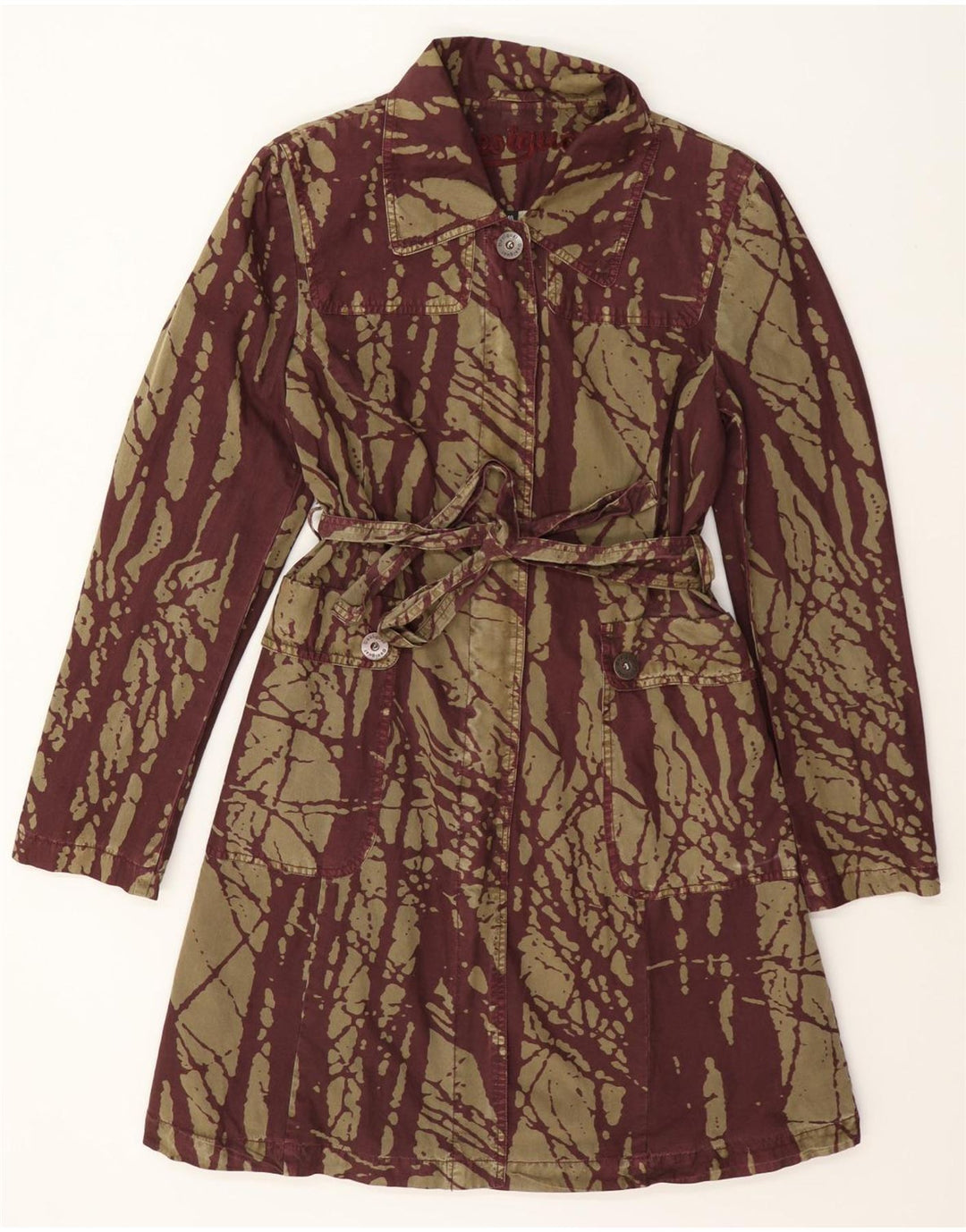 Desigual Giacca a vento da donna con motivo astratto EU 40 Cotone verde medio