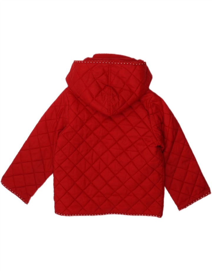 BENETTON Baby Girls Hooded Quilted Jacket 18-24 Months Red Polyamide Vintage Benetton and Second-Hand Benetton from Messina Hembry 
